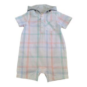 Tucker & Tate Hooded Plaid Romper - Size 18M